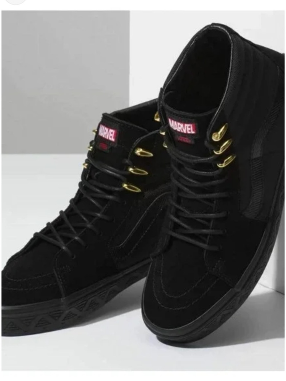 Vans Marvel x SK8-HI Sneaker 'Black Panther’ All Black Colorway Size 11 - Picture 2 of 16